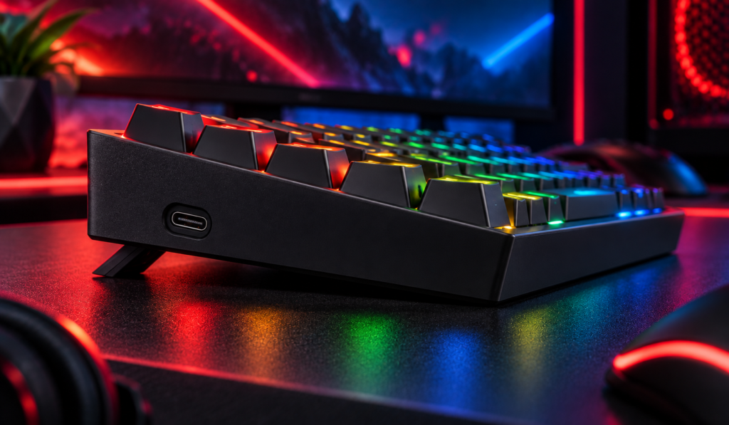 Teclado mecânico RGB Conexão tipo C